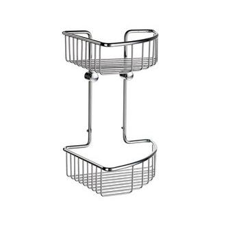 Smedbo DK1022 8 1/4 in. Wall Mounted Double Level Corner Basket in Polished Chrome from the Sideline Collection